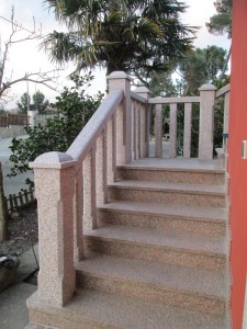 balaustrada rosa escalera