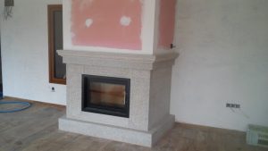Chimenea piedra flor