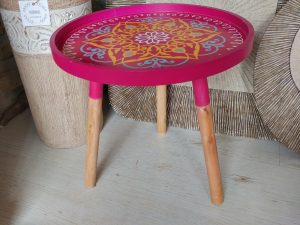 mesa madera redonda auxiliar