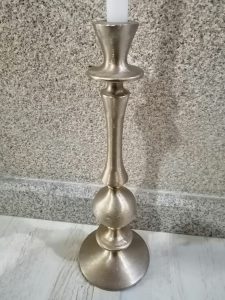 Candelabro aluminio dorado