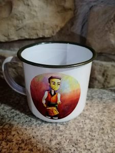 Taza retro tamborileiro tradicional